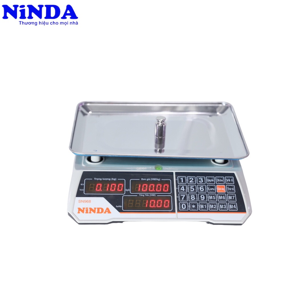 Cân điện tử tính tiền NiNDA SN968 tải 30kg, cân hoa quả thực phẩm khô