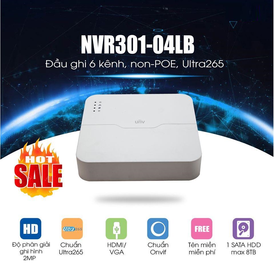 Đầu ghi IP 4 kênh UNV NVR301-04LB