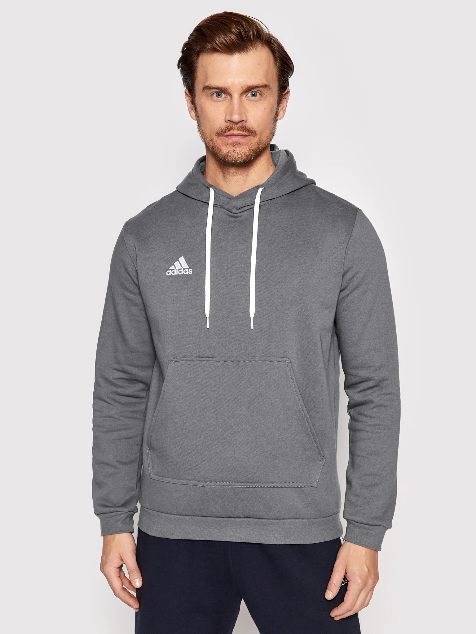Adidas Entrada 22 Grey/White Sweat Hoody [HB0578] Adidas Entrada 22 Grey