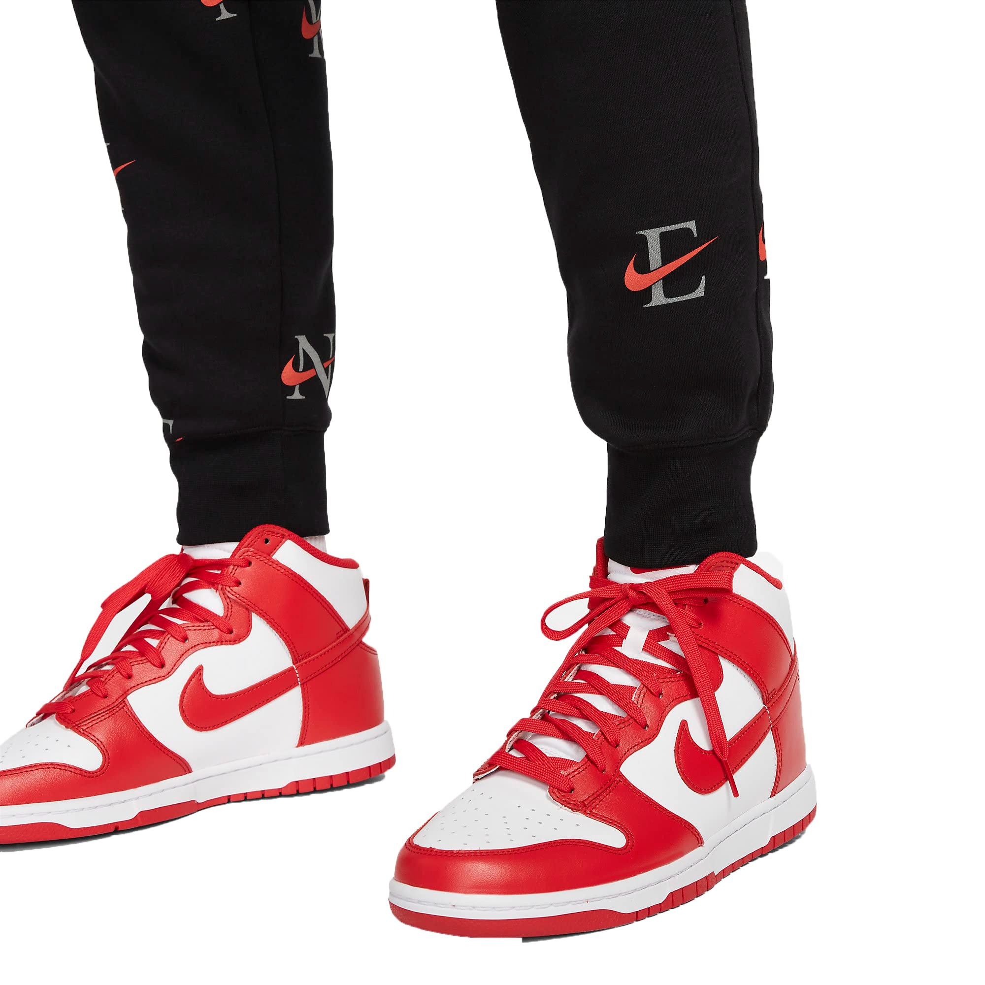Nike Sportswear Club AOP Joggers Black/Orange Nike Sportswear Club AOP Joggers Black