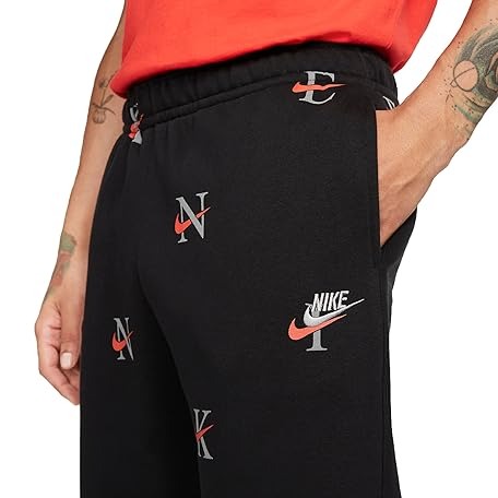 Nike Sportswear Club AOP Joggers Black/Orange Nike Sportswear Club AOP Joggers Black