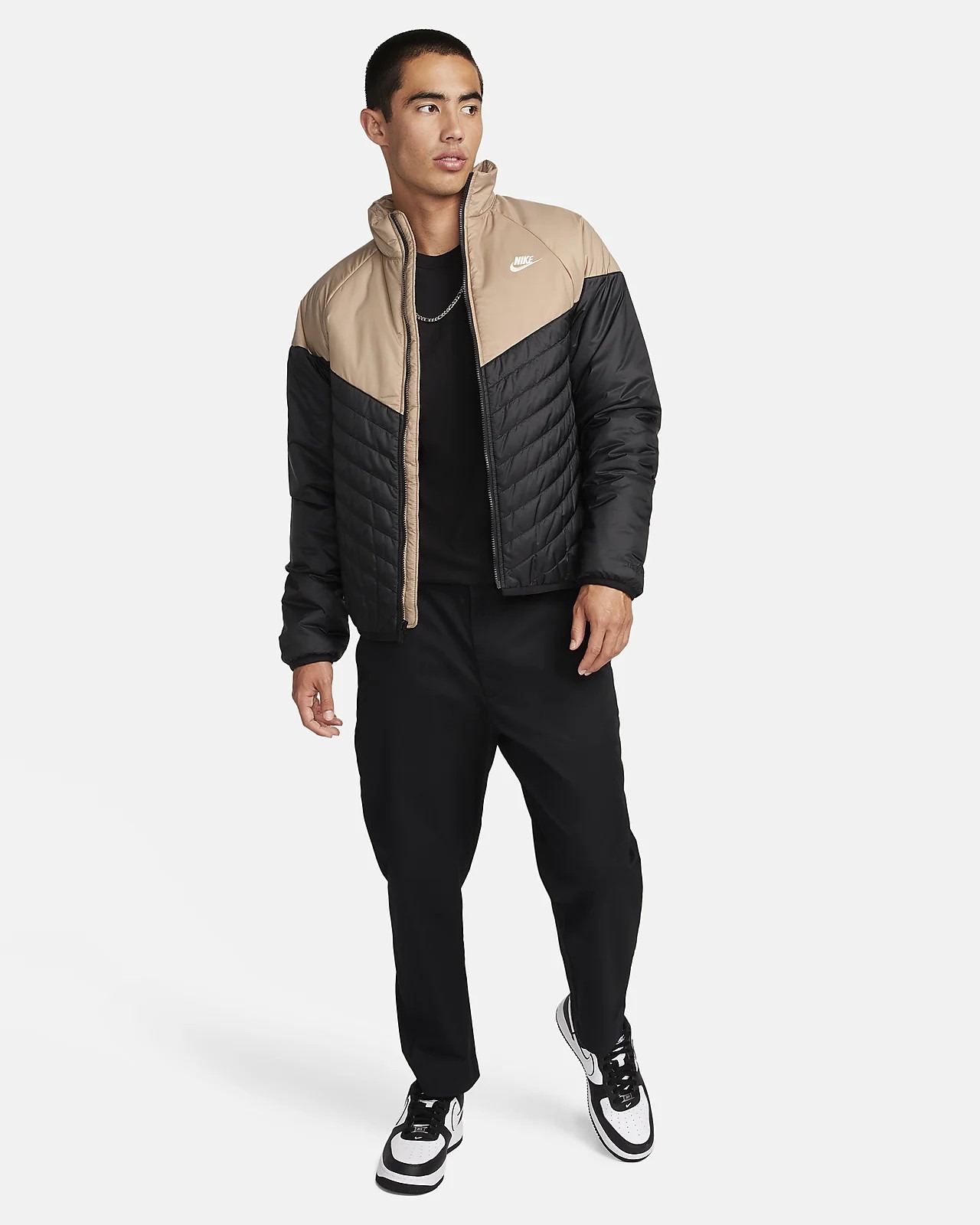 Nike Men's Therma-FIT Midweight Puffer Jacket 'Black Begie' [FB8196-011] Nike Men's Therma-FIT Midweight Puffer Jacket 'Black Begie' [FB8196-011]