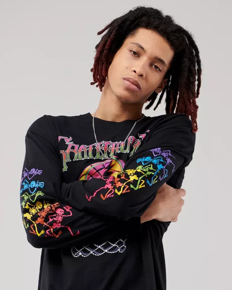 Hollister NBA Gratrful Dead Basketball Tee Black [TNBA-010] Hollister NBA Gratrful Dead Basketball Tee Black [TNBA-010]