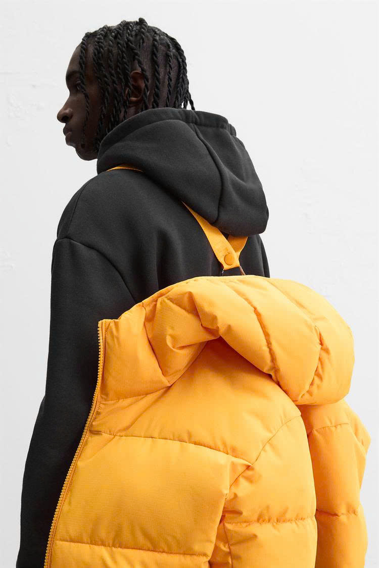 Zara water repellent quilted jacket Light orange [6985/322/639] Zara water repellent quilted jacket Light orange [6985