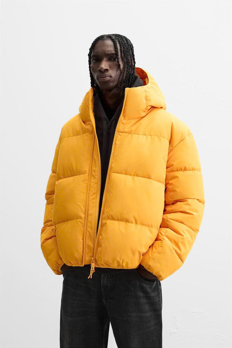 Zara water repellent quilted jacket Light orange [6985/322/639] Zara water repellent quilted jacket Light orange [6985