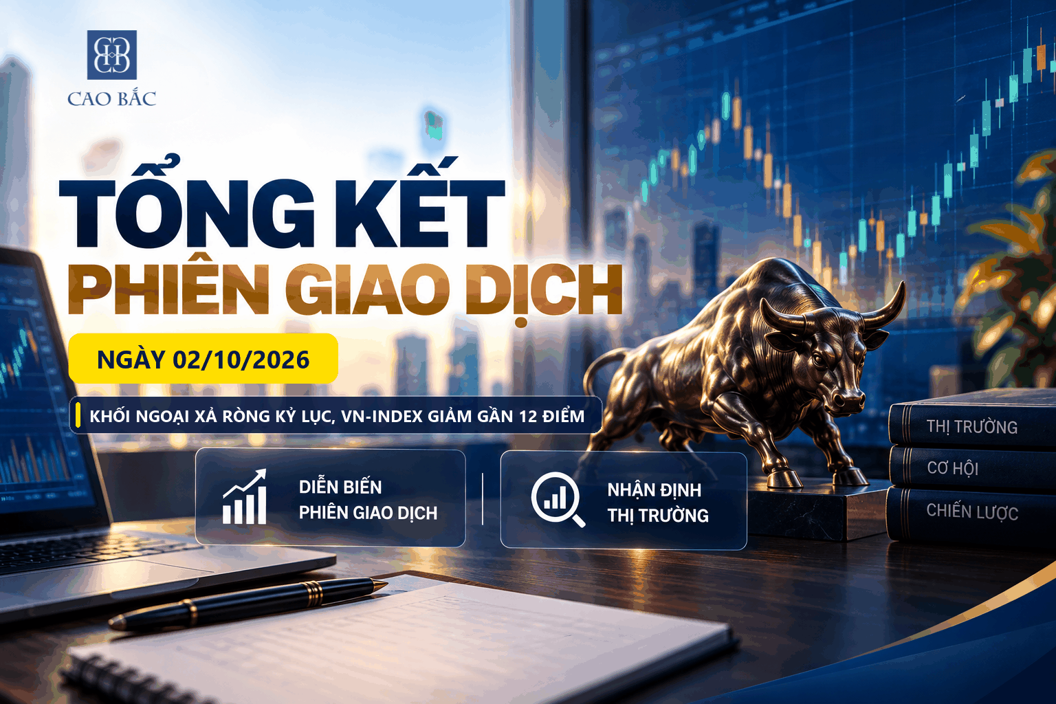 Thị trường chứng khoán ngày 02/10/2026: Khối Ngoại Xả Ròng Kỷ Lục, VN-Index Giảm Gần 12 Điểm