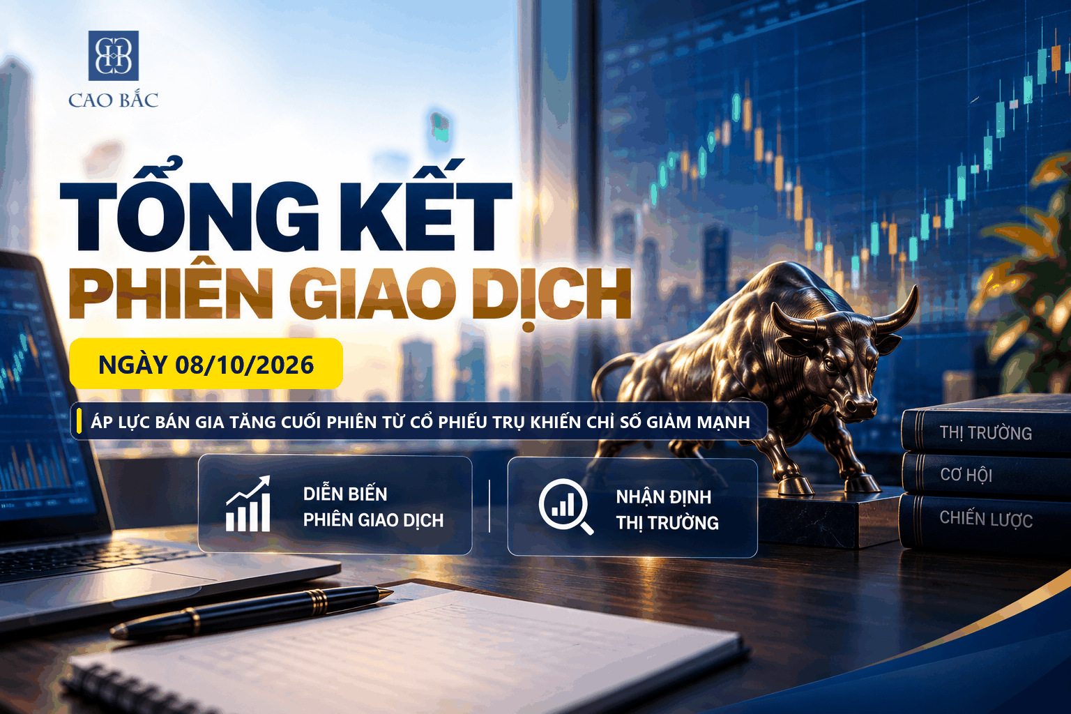 Tổng Kết Phiên Giao Dịch 08/10/2026: Áp Lực Bán Gia Tăng Cuối Phiên Từ Cổ Phiếu Trụ Khiến Chỉ Số Giảm Mạnh