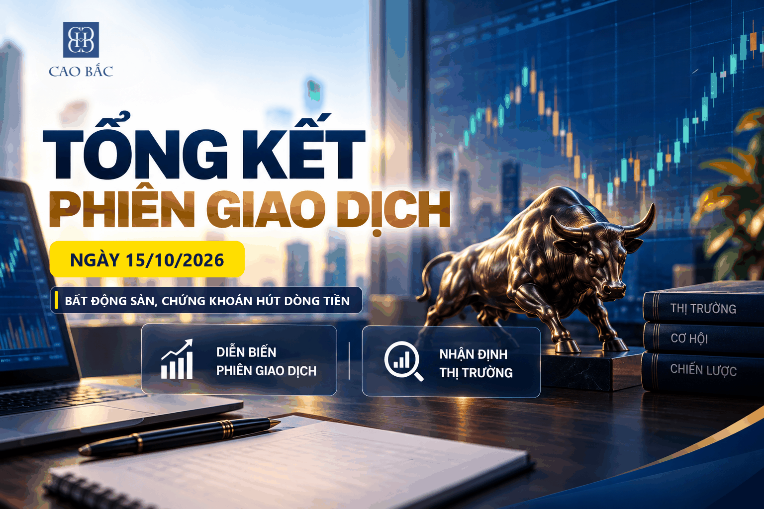 Thị trường chứng khoán ngày 15/10/2026: Bất Động Sản, Chứng Khoán Hút Dòng Tiền