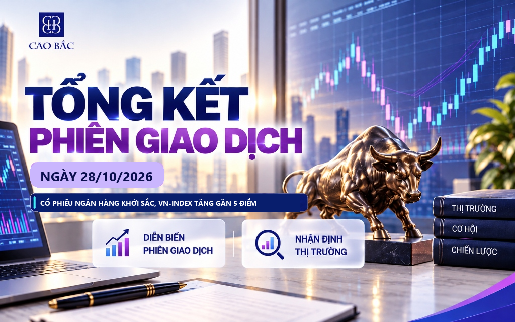 Thị trường chứng khoán ngày 28/10/2026: Cổ Phiếu Ngân Hàng Khởi Sắc, VN-Index Tăng Gần 5 Điểm
