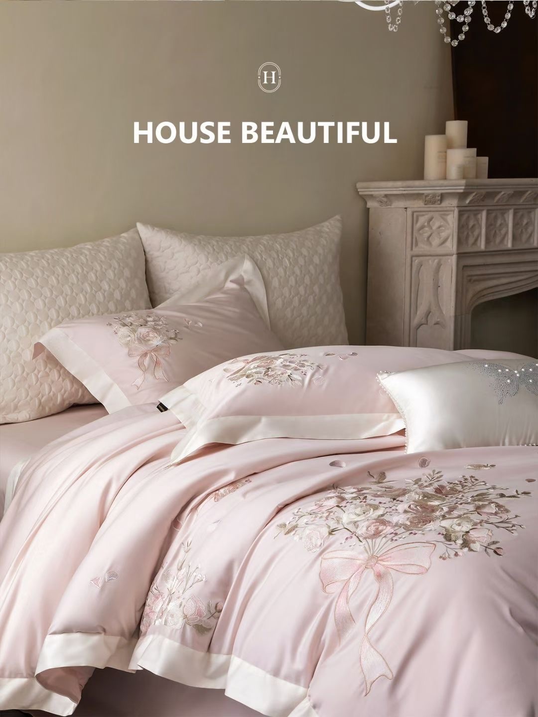 𝐇𝐎𝐔𝐒𝐄 𝐁𝐄𝐀𝐔𝐓𝐈𝐅𝐔𝐋 - Bộ chăn ga thêu hoa cao cấp