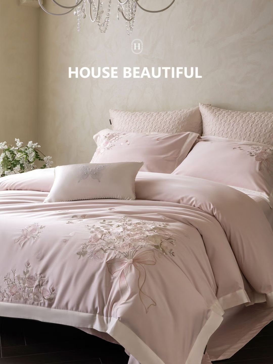 𝐇𝐎𝐔𝐒𝐄 𝐁𝐄𝐀𝐔𝐓𝐈𝐅𝐔𝐋 - Bộ chăn ga thêu hoa cao cấp