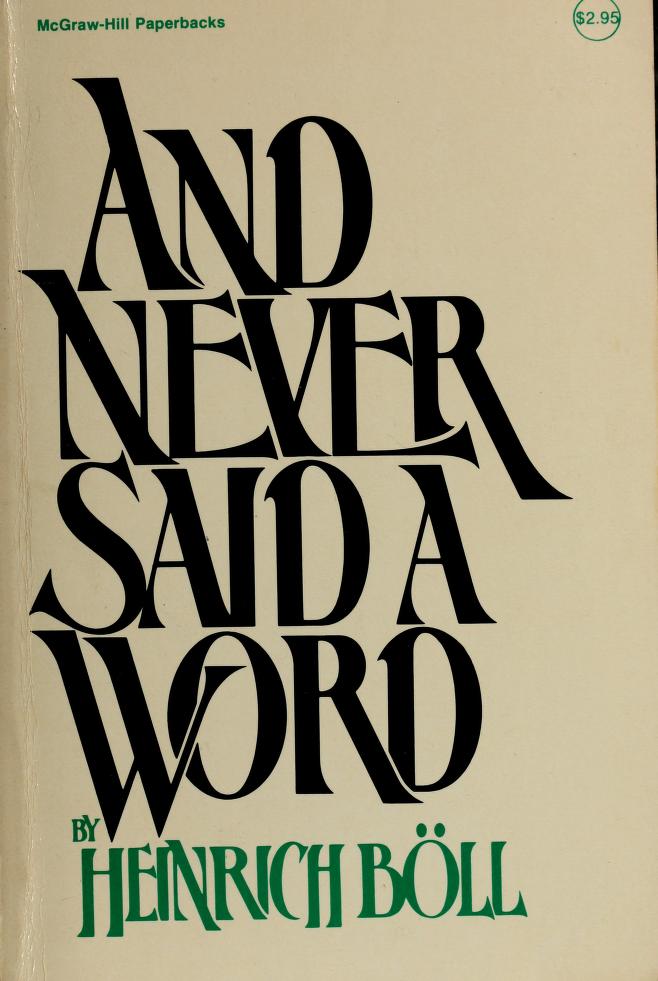 And Never Said a Word