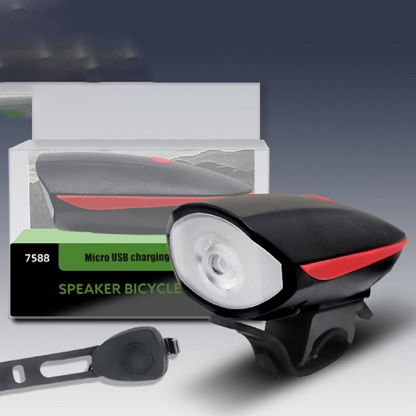 Đèn xe đạp có còi sạc Usb