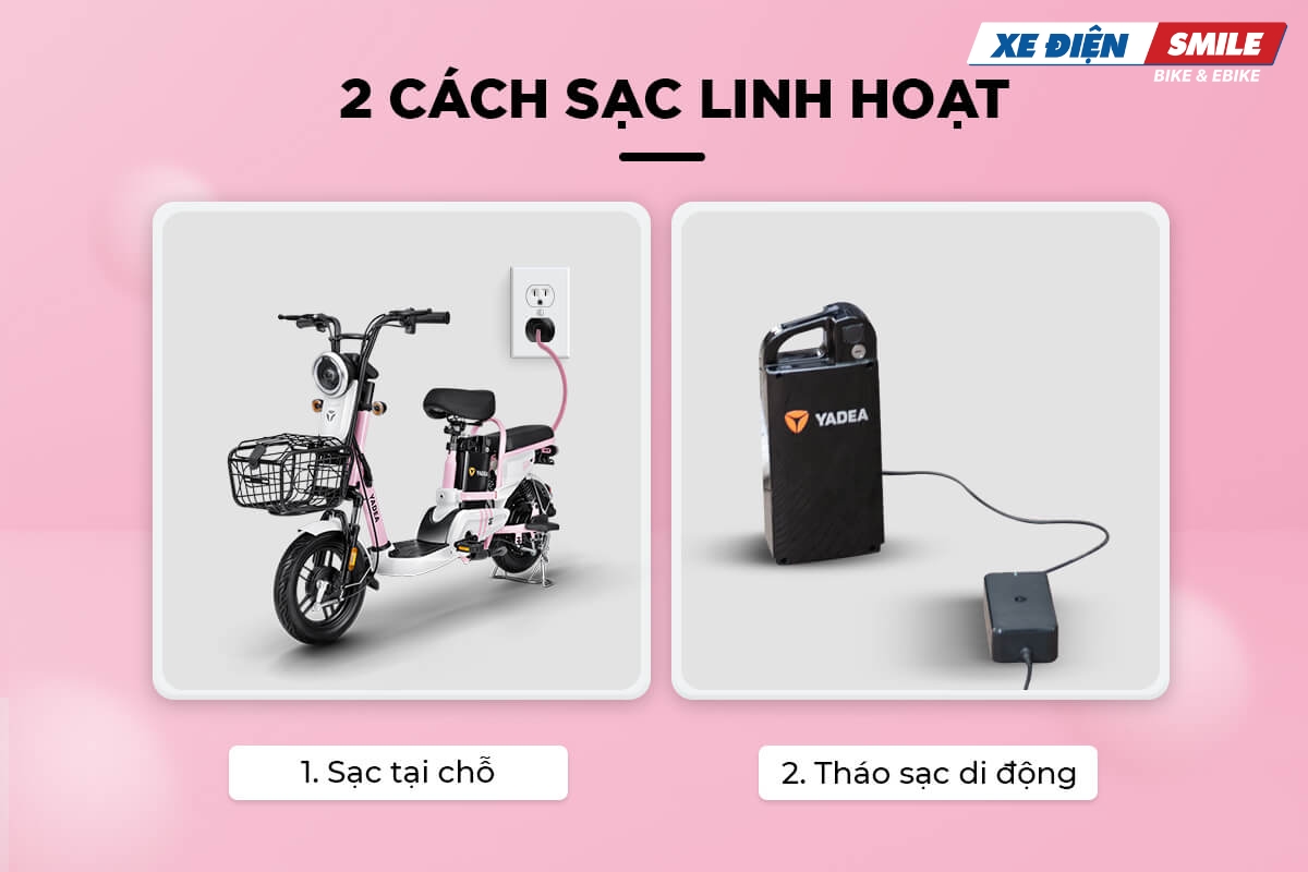 Pin Lithium của xe có thể tháo rời tiện lợi