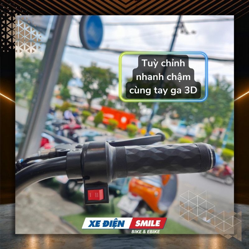 tùy chỉnh nhanh chậm bởi tay ga 3D của Xe đạp điện Xbull Avent 