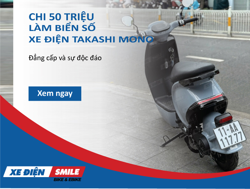 Chi 50 triệu làm biển số xe điện Takashi Mono: Đẳng cấp và sự độc đáo