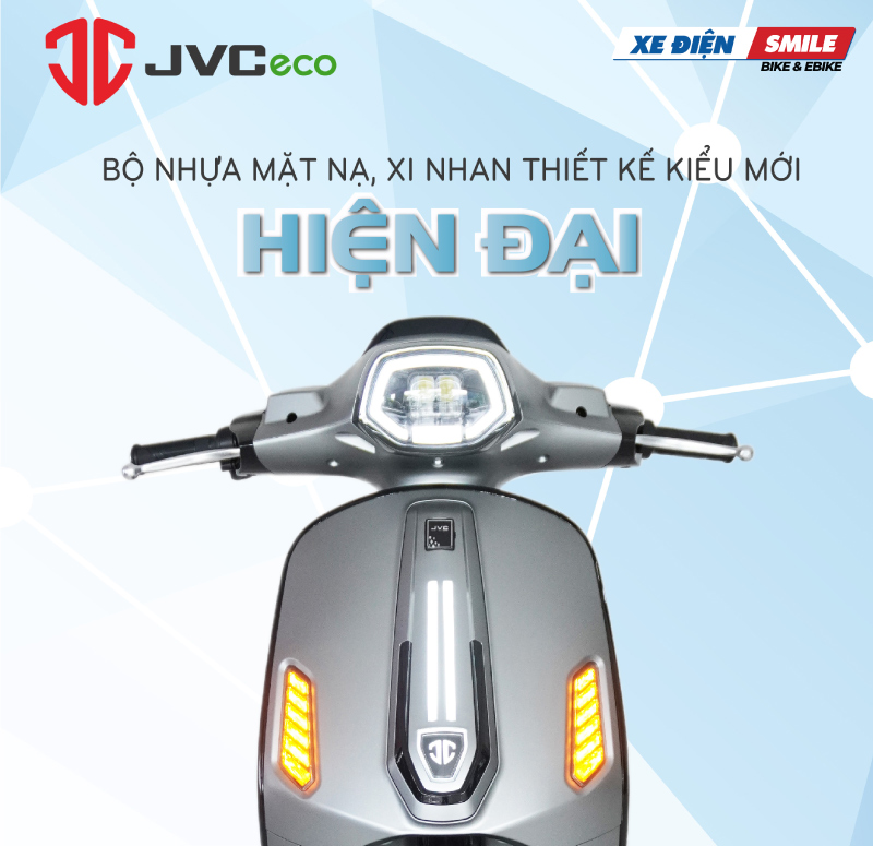 Mặt nạ xe máy điện Vespa JVC V2 Pro thiết kế hiện đại, kiểu mới