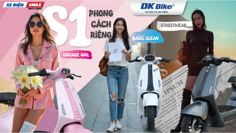 Hottrend DK Bike V1 mang phong cách vespa cổ điển