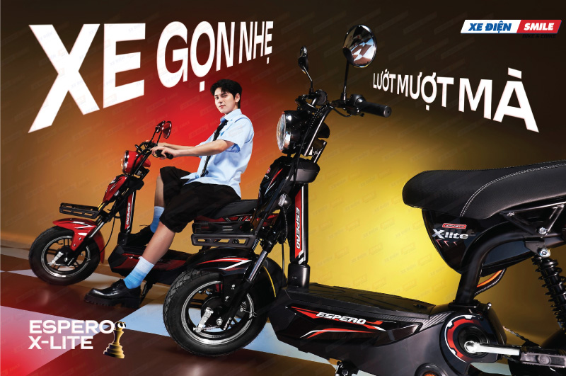 Xe máy điện Espero X-LITE có thiết kế hiện đại cùng động cơ mạnh mẽ