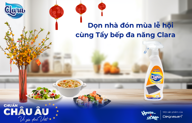 Chuẩn Bị Nhà Bếp Sạch Sáng Đón Lễ Hội Cuối Năm Cùng Tẩy Bếp Đa Năng Clara