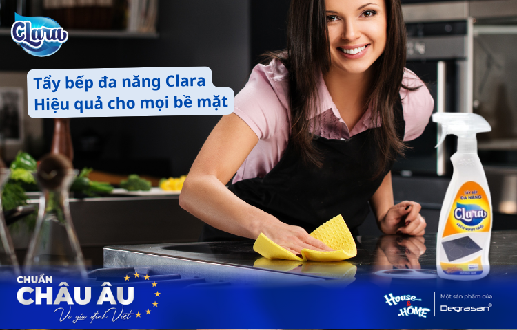 Tẩy Bếp Đa Năng Clara – Giải Pháp Làm Sạch Đa Năng, Hiệu Quả Cho Mọi Bề Mặt Nhà Bếp