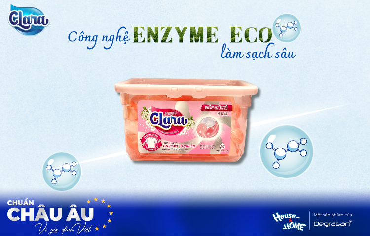 Viên Giặt Xả Clara – Bước Đột Phá Từ Công Nghệ Enzyme Làm Sạch Sâu