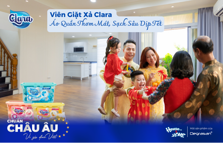 Viên Giặt Xả Clara – Bí Quyết Cho Áo Quần Thơm Mát, Sạch Sâu Dịp Tết