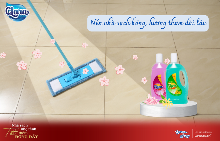 Nền Nhà Sạch Bóng, Hương Thơm Dài Lâu – Bí Quyết Từ Nước Lau Sàn Clara