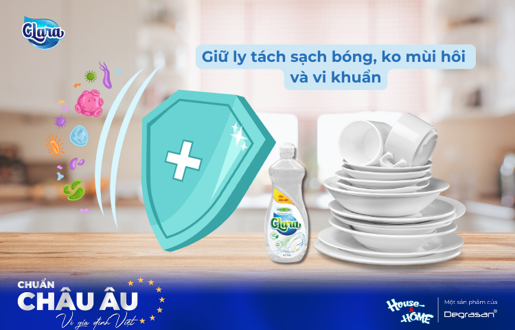 Bí Quyết Giữ Bát Đĩa, Ly Tách Luôn Sạch Bóng, Không Bám Mùi Hôi Và Vì Khuẩn