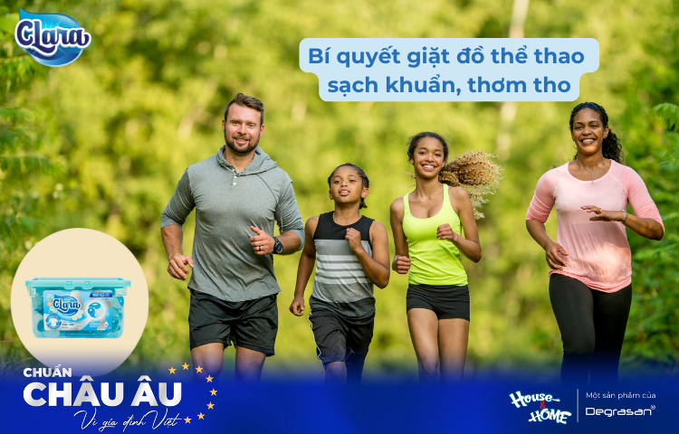 Bí Quyết Giặt Đồ Thể Thao Sạch Khuẩn, Không Còn Mùi Hôi Với Viên Giặt Xả Clara
