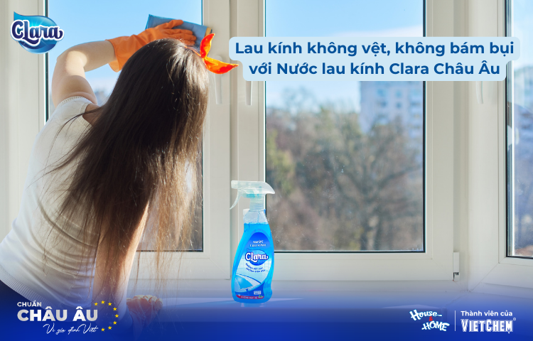 Lau Kính Không Vệt, Không Bám Bụi Với Nước Lau Kính Clara Châu Âu