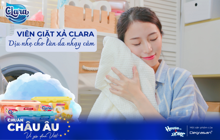 Viên Giặt Xả CLARA CHÂU ÂU – Giải Pháp Giặt Sạch Dịu Nhẹ, An Toàn Cho Làn Da Nhạy Cảm