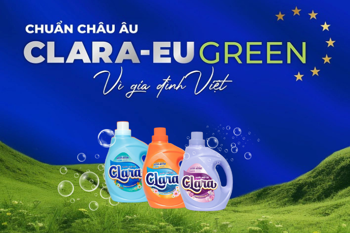 Nước giặt xả CLARA chuẩn châu Âu: Sạch an toàn - Thơm mềm mại - Giúp bạn tiết kiệm thời gian