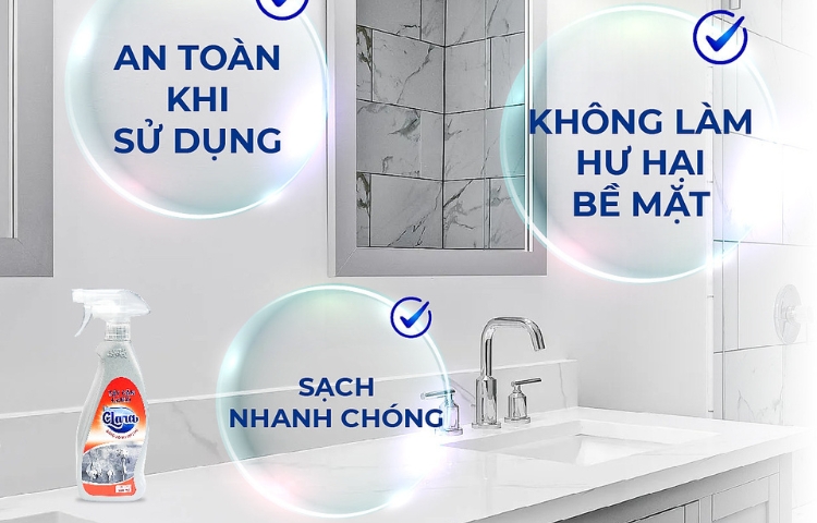 Tẩy cặn canxi Clara - Sự lựa chọn tuyệt vời cho nhà tắm luôn sạch sẽ thơm mát