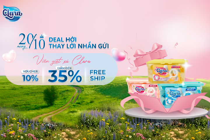 Chào mừng Ngày Phụ nữ Việt Nam 20/10 - Tri ân phái đẹp - Viên giặt xả Clara 3in1 giảm giá lên đến 35%