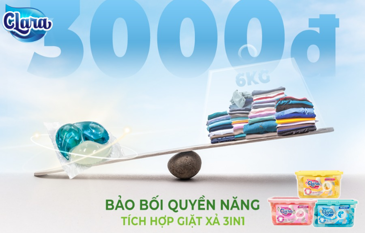 Điểm danh 06 lợi ích của viên giặt xả 3in1 CLARA mà bạn không thể bỏ qua