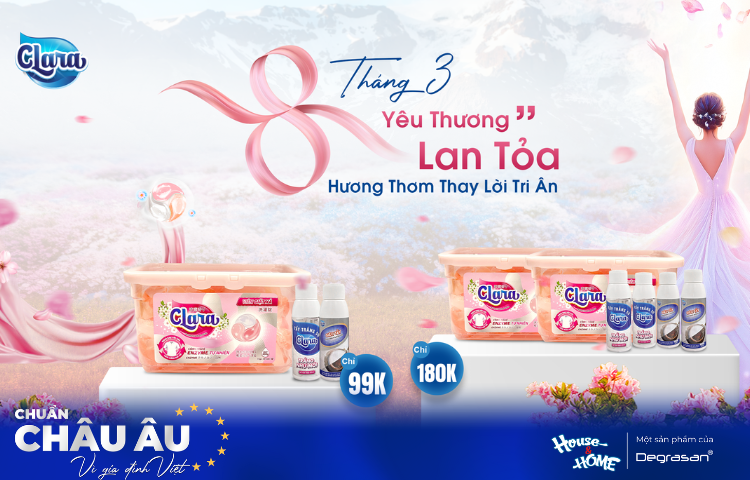Viên Giặt Xả Clara - Lan Tỏa Yêu Thương, Gửi Hương Dịu Dàng Nhân Ngày 8/3