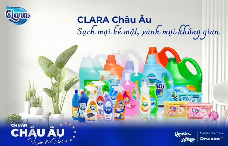Sạch Mọi Bề Mặt, Xanh Mọi Không Gian Với Trọn Bộ Sản Phẩm Chăm Sóc Nhà Cửa CLARA Châu Âu