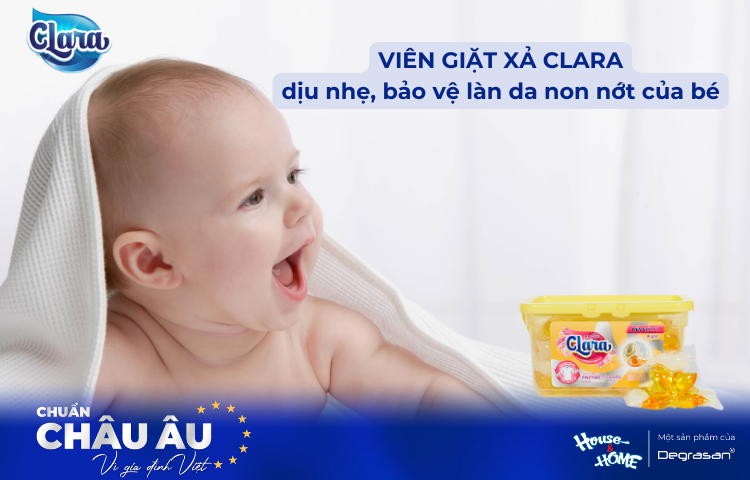 Viên Giặt Xả Clara – Dịu Nhẹ, Bảo Vệ Làn Da Non Nớt Cho Bé