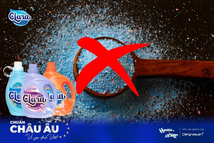 Nước giặt xả CLARA Châu Âu - Xua tan đi nỗi lo cặn bột giặt dính trên quần áo