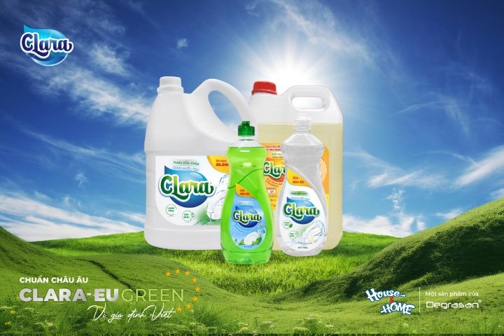Nước rửa chén CLARA Châu Âu tối ưu hiệu quả Glycerin để bảo vệ da tay