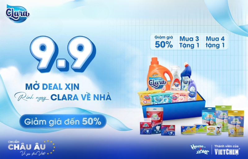 Đại tiệc siêu sale 9/9 tại Clara – Sắm hàng ngàn sản phẩm, nhận ưu đãi cực khủng