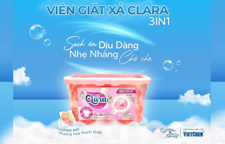Tháng 3 của Nàng cùng viên giặt xả Clara 3in1 - Hương hoa thanh khiết 