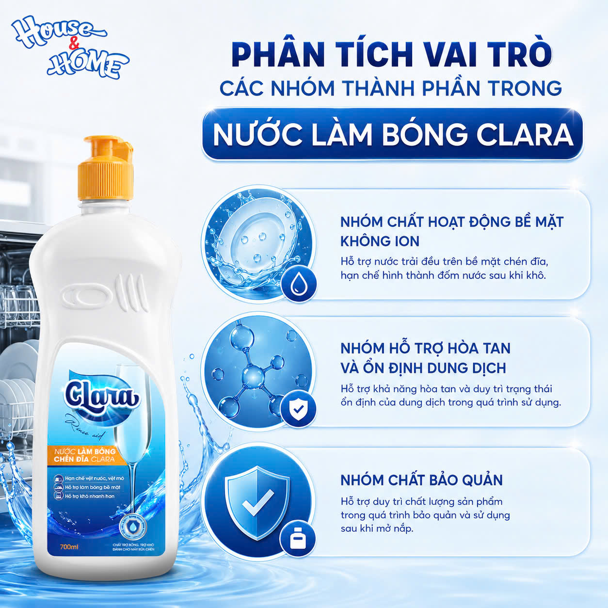 Một sản phẩm nước làm bóng chén đĩa tốt cần có gì?