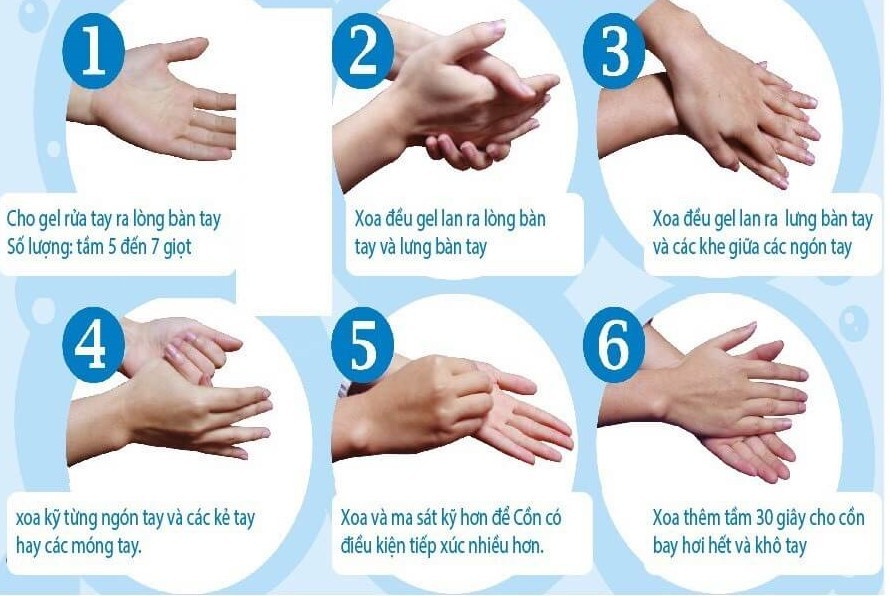 06 bước rửa tay thường quy đúng cách theo hướng dẫn của Bộ Y Tế