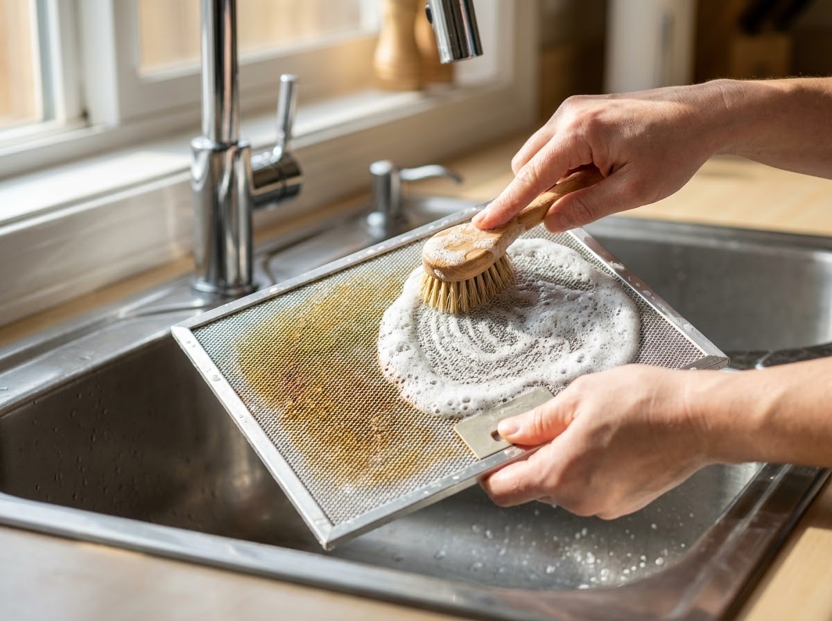 Vệ Sinh Lưới Lọc Máy Hút Mùi