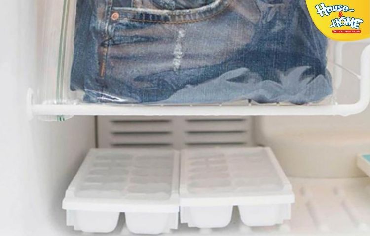 Bỏ quần jean lên ngăn đá tủ lạnh