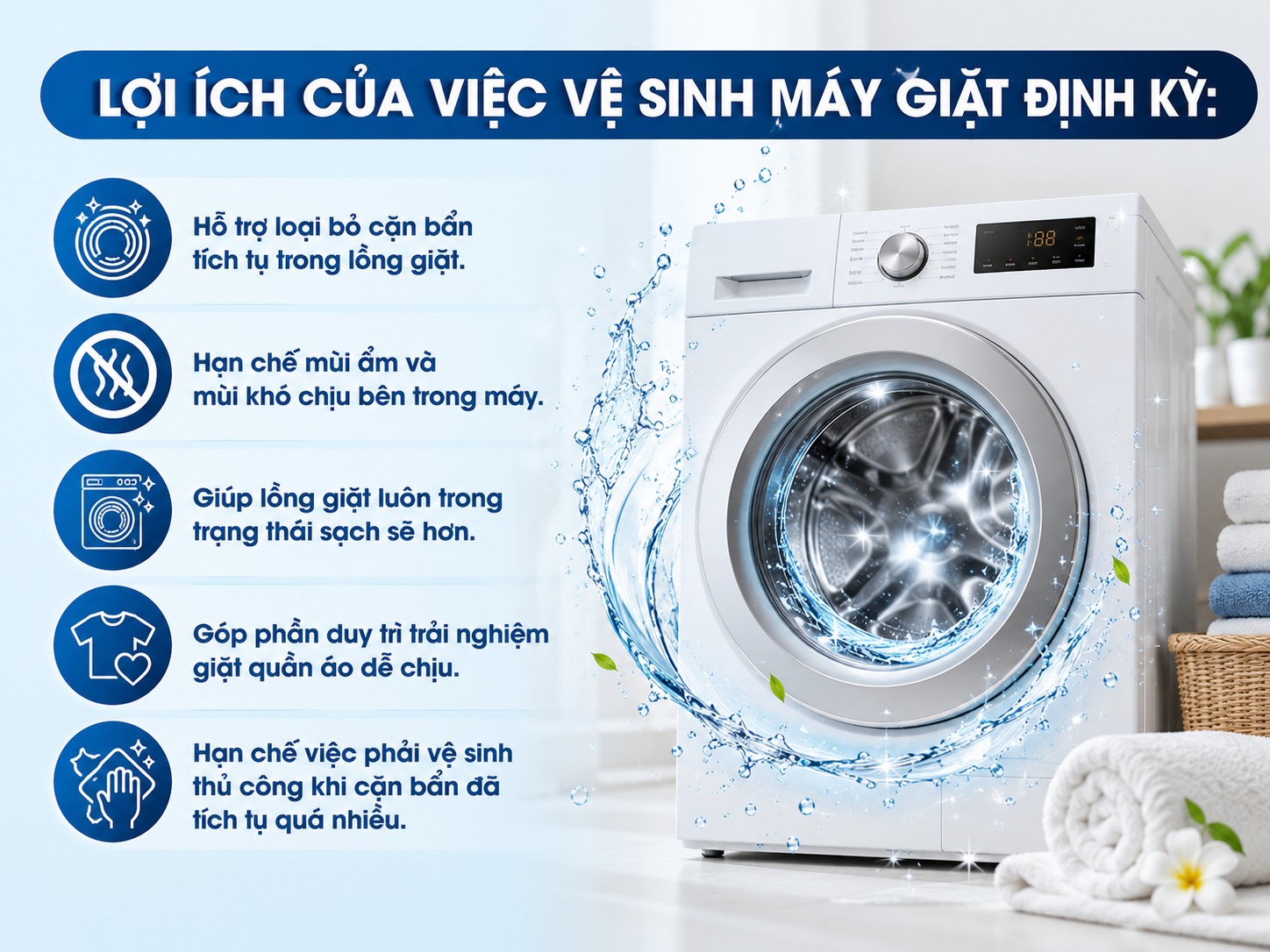 Mẹo Dùng Viên Tẩy Vệ Sinh Máy Giặt 