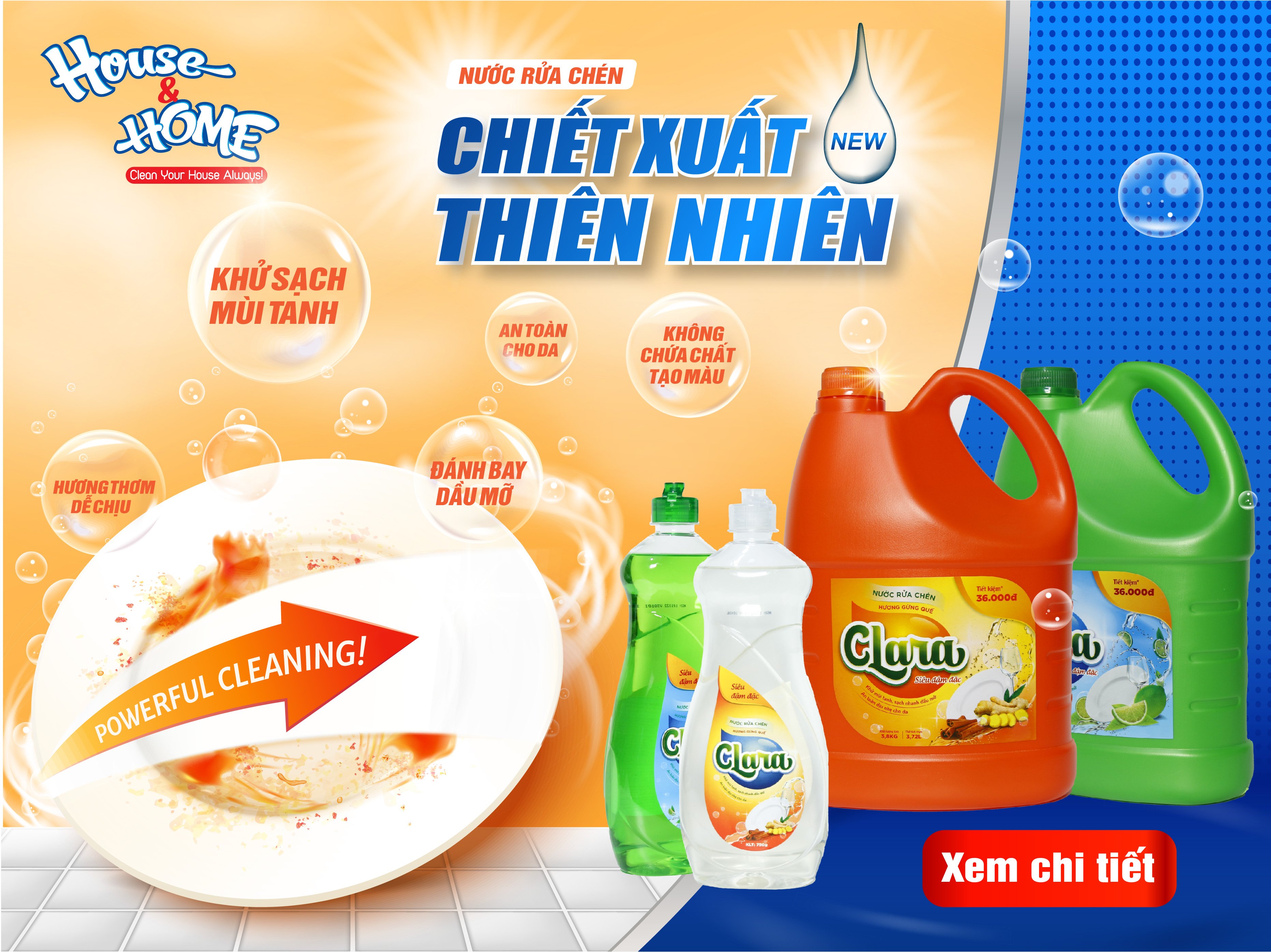 Nước rửa chén Clara