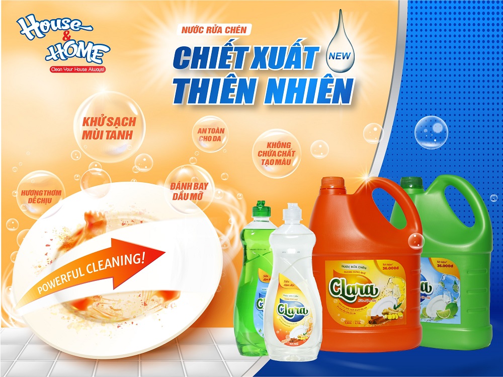 Nước rửa chén siêu đậm đặc Clara